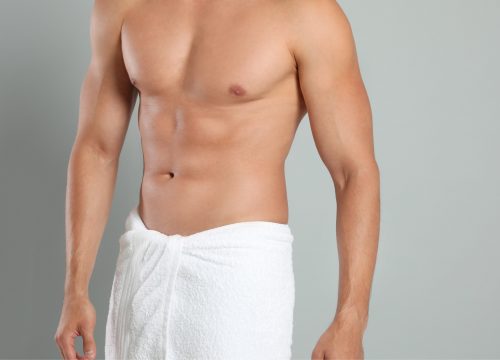 Man after body contouring treatment