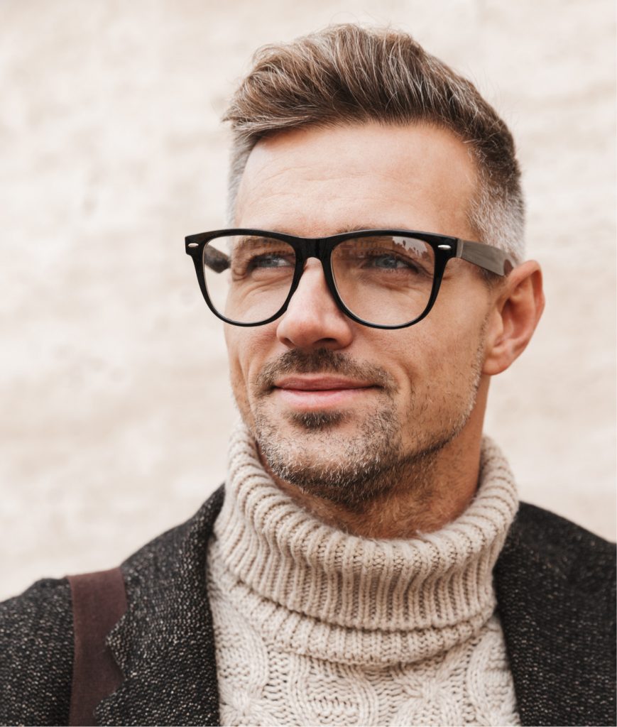 man wearing glasses